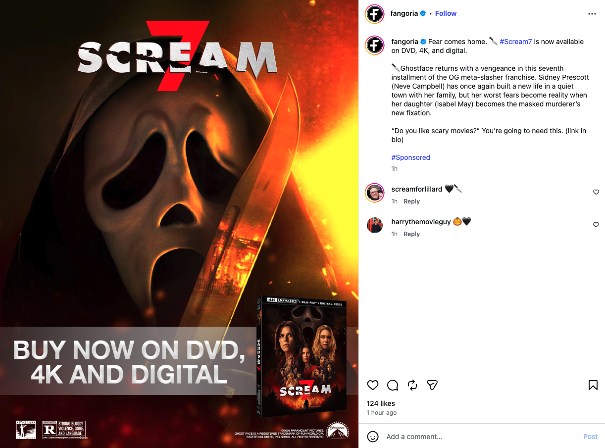 Fangoria - Instagram Post